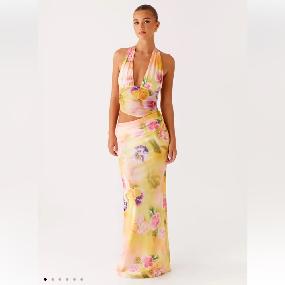 Peppermayo Exclusive - Main Act Halter Maxi Dress - Sunburst Floral size 10